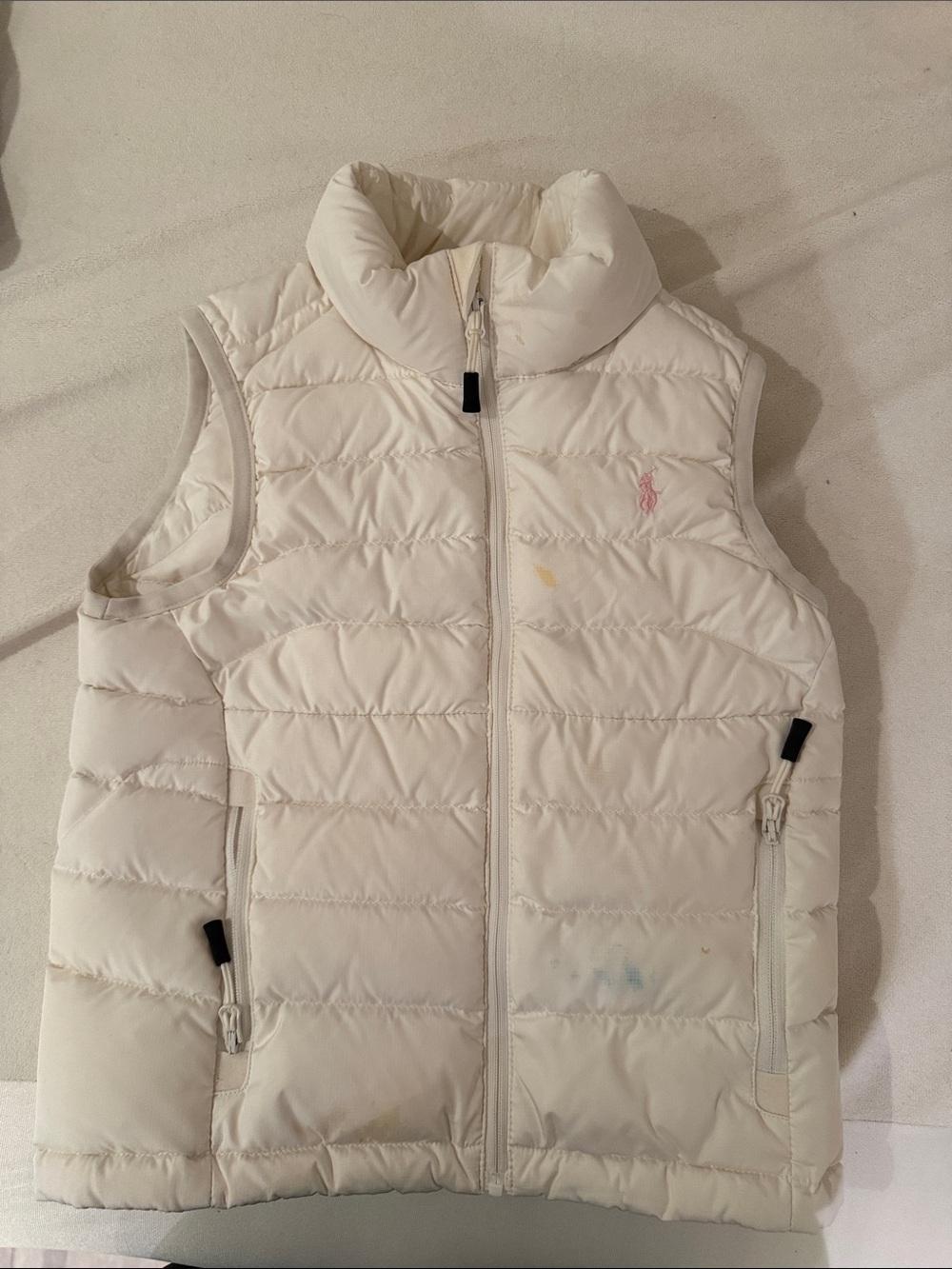 Ralph Lauren Cream Quilted Puffer Vest
